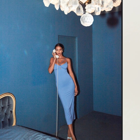 Reformation Sky Blue Strappy Midi Dress - Picture 5 of 9